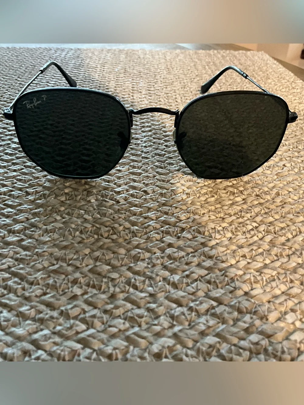 Ray-Ban  Black Polarized Hexagonal Sunglasses RB 3548-N 002/58